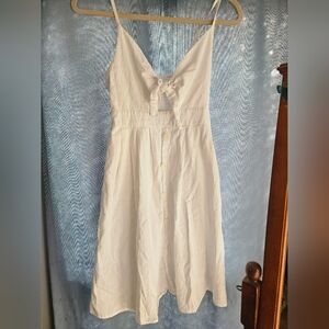 White Beachy Bow Tie Front Dress